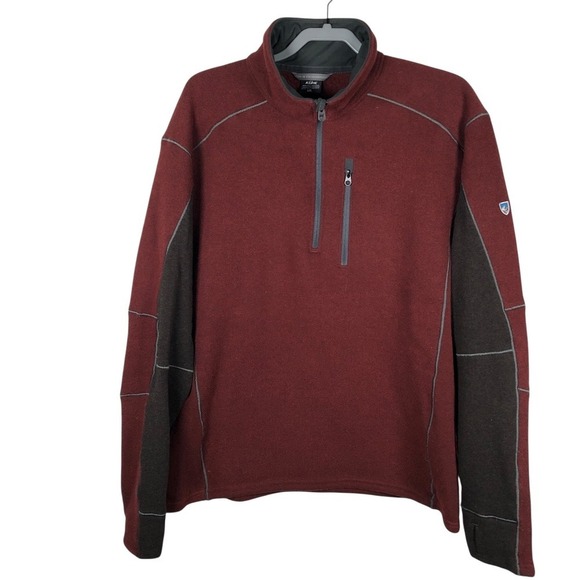 KUHL Interceptr 1/4 Zip Fleece Mens XXL Performance Pullover Sweater *Flaw - Picture 1 of 15